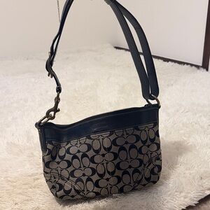 small shoulder bag black and grey coach